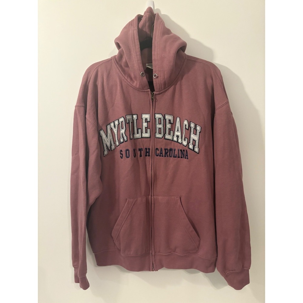 Myrtle Beach South Carolina Hoodie Large Pacific & Co CottonPoly Blend Rose Pink